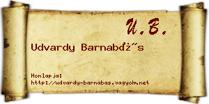 Udvardy Barnabás névjegykártya