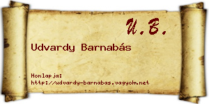 Udvardy Barnabás névjegykártya
