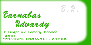 barnabas udvardy business card